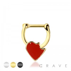 HEART DESIGN SEPTUM HINGED CLICKER